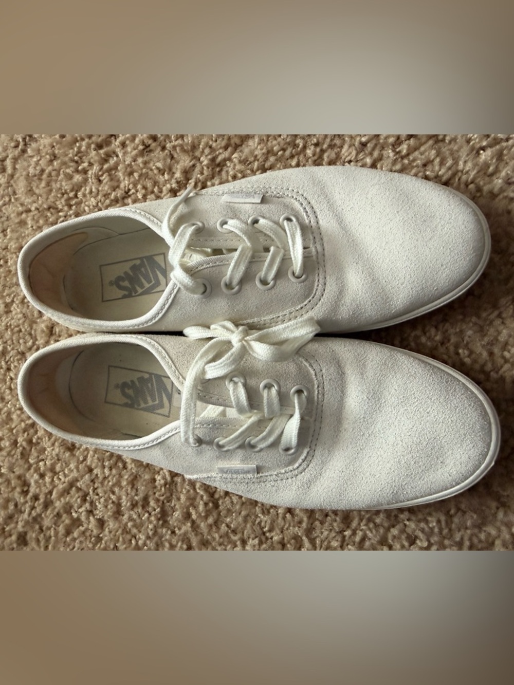 Vans White Canvas Low-Top Lace-Up Sneakers